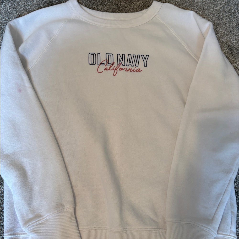 Old Navy White Fleece-Lined Top